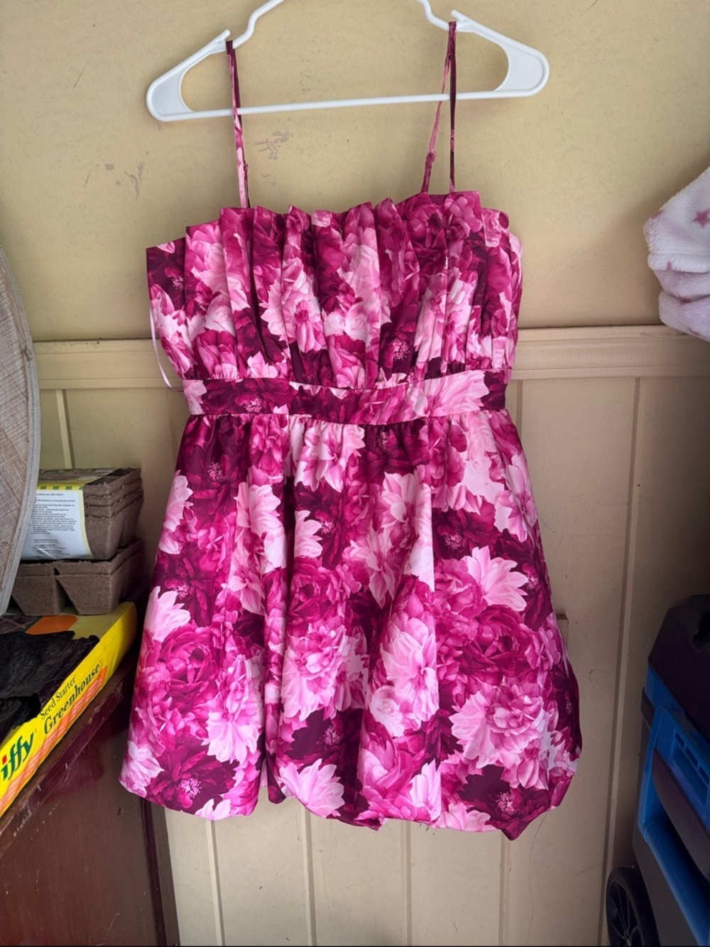 Pink Floral Mini Sundress with Spaghetti Straps